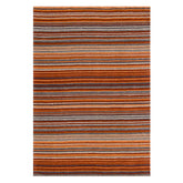 Carter Modern Striped Rug in Rust/Orange - Pendle Village Furniture